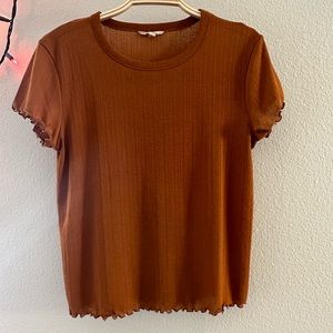 Madewell Baby Tee in rust/burnt orange